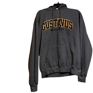 Champion Gustavus Adolphus Sewn On Graphic Hoodie Charcoal‎ Medium